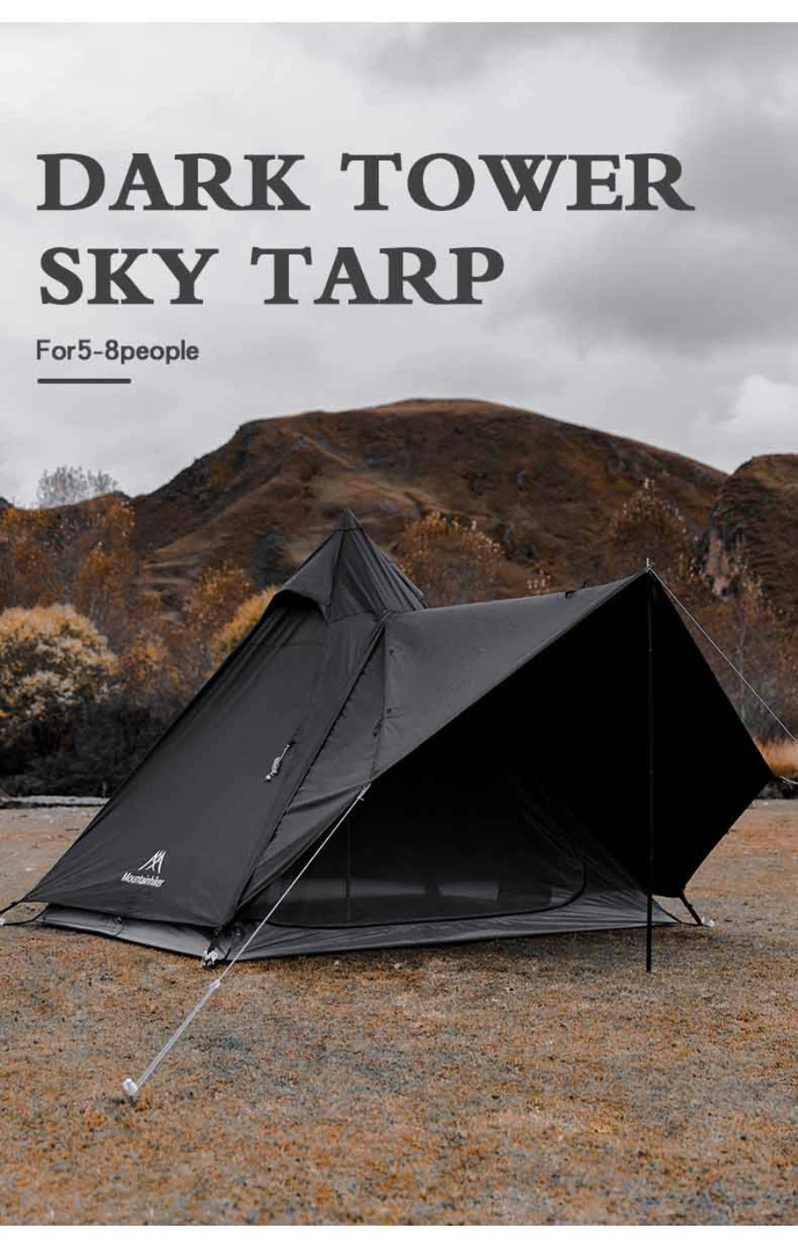 Cheap Goat Tents Luxury Waterproof Polyester Large Tents With Tarp Camping Spire Yurt High Quality Indian Pyramid Black Tent   